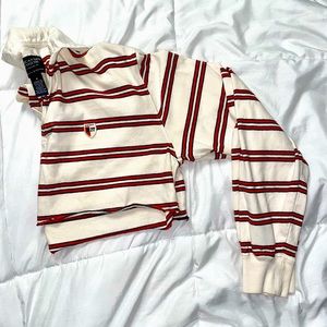 Cropped Long sleeve polo size small